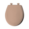 Plastic Round Slow-Close Toilet Seat in Brown/Tan