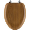 Wood Elongated Toilet Seat in Oak Veneer Wood Elongated Toilet Seat in Oak Veneer