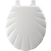 22EC 000 Wood Round Toilet Seat in White
