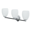3 Light Bathroom Sconce with Frosted Glass Shade in Chrome