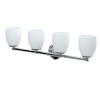 4 Light Bathroom Sconce with Frosted Glass Shade in Chrome