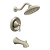 Bath and Shower Faucet with Moentrol Pressure Balanced Trim in Brushed Nickel