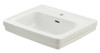 Toto LT532#01 24-in Pedestal Bathroom Sink with Single Faucet Hole Drilled and Overflow, Less Pedestal in Cotton