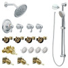 KSPEX-HB-TS276CR 7-Inch Rainshower Vertical Spa Kit with Handheld Shower and Slide Bar in Chrome