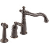 Single Handle Kitchen Faucet with Spray in Venetian Bronze