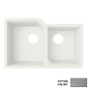 32-in D x 21-in W x 9.5625-in H Granite Undermount Double Bowl Kitchen Sink with 1-Hole in Metallico