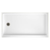 32-in D x 60-in W x 4.3125-in H Solid Surface Shower Base with Left-Hand Drain in White
