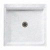 42.375-in D x 42.188-in W x 5.5-in H Solid Surface Shower Base in Ice
