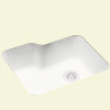 25-in D x 21.25-in W x 8.75-in H Solid Surface Undermount Single Bowl Kitchen Sink with 0-Hole in Tahiti White