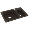 33-in D x 22-in W x 9.75-in H Solid Surface Dual Mount Double Bowl Kitchen Sink with 1-Hole in Canyon