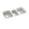 44-in D x 22-in W x 9.5-in H Solid Surface Dual Mount Triple Bowl Kitchen Sink with 1-Hole in White