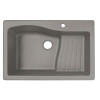 33-in D x 22-in W x 5.625-in H Granite Dual Mount Single Bowl Kitchen Sink with 1-Hole in Metallico