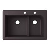33-in D x 22-in W x 9.5-in H Granite Dual Mount Double Bowl Kitchen Sink with 2-Hole in Nero
