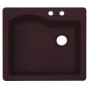 QZ02522SB.170-2B 25-in D x 22-in W x 9.5-in H Granite Dual Mount Single Bowl Kitchen Sink with 2-Hole in Espresso