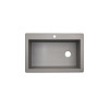 25-in D x 22-in W x 9.5-in H Granite Dual Mount Single Bowl Kitchen Sink with 1-Hole in Metallico