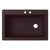 33-in W x 22-in D x 9.5-in H Granite Dual Mount Single Bowl Kitchen Sink with 2-Hole in Espresso