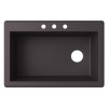 33-in W x 22-in D x 9.5-in H Granite Dual Mount Single Bowl Kitchen Sink with 3-Hole in Nero