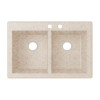 33-in D x 22-in W x 9.563-in H Granite Dual Mount Double Bowl Kitchen Sink with 2-Hole in Granito