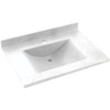 Composite 25-in x 22-in Integral Single Sink Bathroom Vanity Top in White