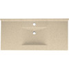 Composite 43-in x 22-in Integral Single Sink Bathroom Vanity Top in Bermuda Sand