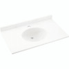 Solid Surface 37-in x 19-in Integral Single Sink Bathroom Vanity Top in Tahiti White