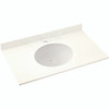 Solid Surface 31-in x 22-in Integral Single Sink Bathroom Vanity Top in Tahiti Ivory