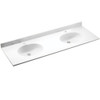 VT2B2261-010 Solid Surface 61-in x 22-in Integral Double Sink Bathroom Vanity Top in White