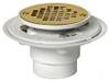 Shower Drain 2" or 3" PVC SpgXH with Round Polished Brass Strainer