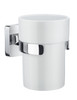 Holder with Porceain Tumbler in Polished Chrome