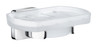 Holder With Frosted Glass Soap Dish in Polished Chrome
