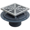 Shower Pan Drain 2" PVC Square Top Matte 304 SS