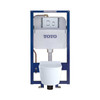 1.28 and 0.9 GPF Wall-Hung One-Piece D-Shape Toilet and In-Wall Tank System with Dual Flush in Matte Silver