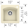 Bar Sink in Biscuit