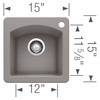 Blanco 440203 Bar Sink in Metallic Gray