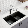 19.25-In X 32-In Double-Basin Granite Undermount Residential Kitchen Sink in Anthracite