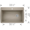 22-In X 33.5-In Single-Basin Granite Drop-In Or Undermount 1-Hole Residential Kitchen Sink in Truffle