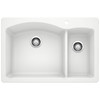 Blanco 440200 22-In X 33-In Double-Basin Granite Drop-In Or Undermount 1-Hole Residential Kitchen Sink in White