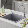 22-In X 25-In Single-Basin Granite Drop-In Or Undermount 1-Hole Residential Kitchen Sink in Metallic Gray
