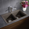 22-In X 33-In Double-Basin Granite 1-Hole Residential Kitchen Sink in Cafe Brown