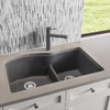 32-In X 20.875-In Double-Basin Granite Undermount 2-Hole Residential Kitchen Sink in Cinder