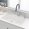32-In X 20.875-In Double-Basin Granite Undermount 2-Hole Residential Kitchen Sink in White