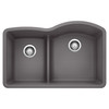 32-In X 20.875-In Double-Basin Granite Undermount Residential Kitchen Sink in Cinder