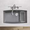 19.5-In X 32-In Single-Basin Granite Undermount Residential Kitchen Sink in Metallic Grey