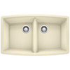 20-In X 33-In Double-Basin Granite Undermount Residential Kitchen Sink in Biscuit