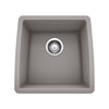 17-In X 17.5-In Single-Basin Granite Undermount Residential Kitchen Sink in Metallic Gray