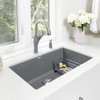 32" Super Single Bowl Kitchen Sink in Metallic Gray
