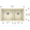 18-In X 33-In Double-Basin Granite Undermount Kitchen Sink in Biscuit
