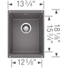 18.11-In X 13.78-In Single-Basin Granite Undermount Residential Kitchen Sink in Cinder