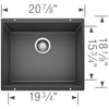 18.11-In X 20.87-In Single-Basin Granite Undermount Residential Kitchen Sink in Anthracite