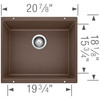 18.11-In X 20.87-In Single-Basin Granite Undermount Residential Kitchen Sink in Cafe Brown